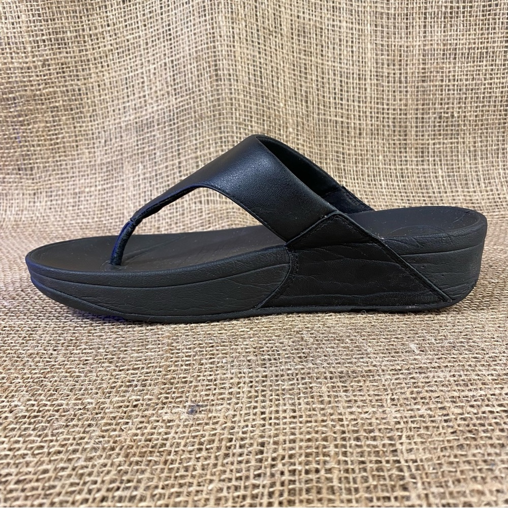 FitFlop Clog Sandals Slides Black Wedge Thong Size 8 - Picture 4 of 10